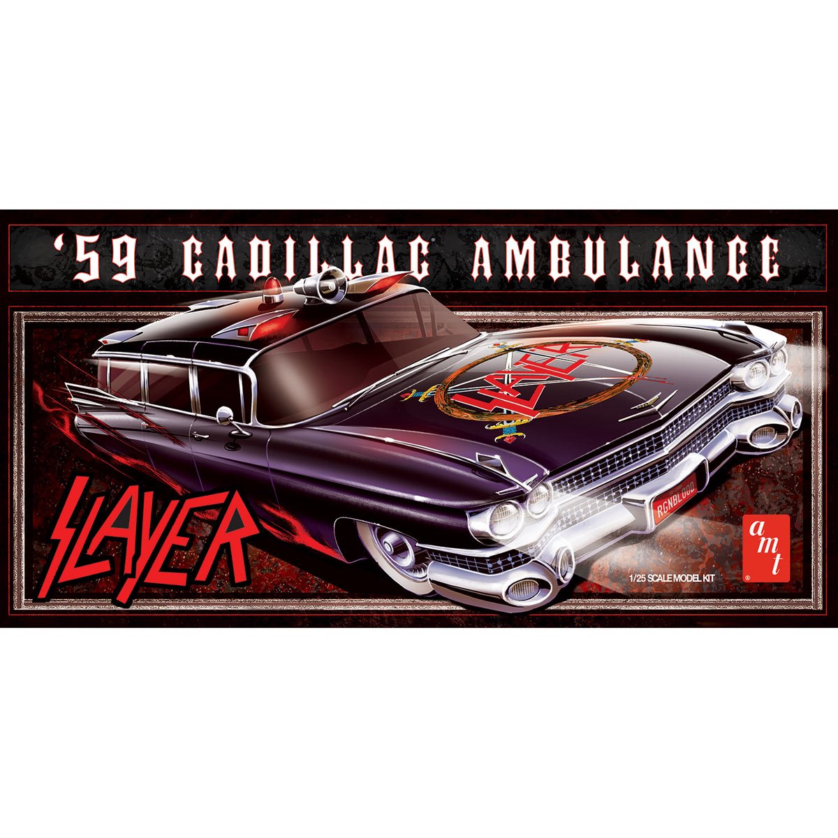 Slayer 1959 Cadillac Ambulance 1:25 Scale Model Kit