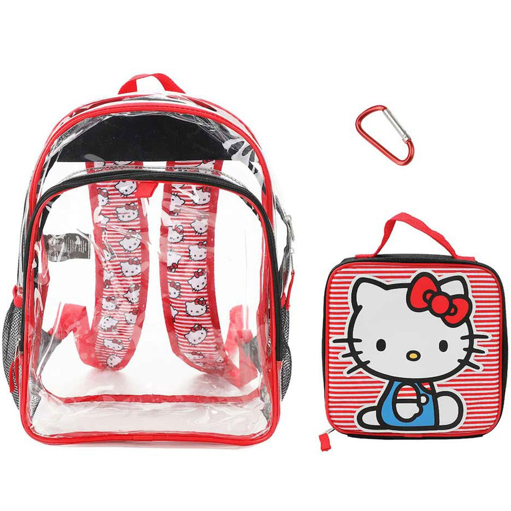 Hello Kitty Clear Youth Backpack 5-Piece Set