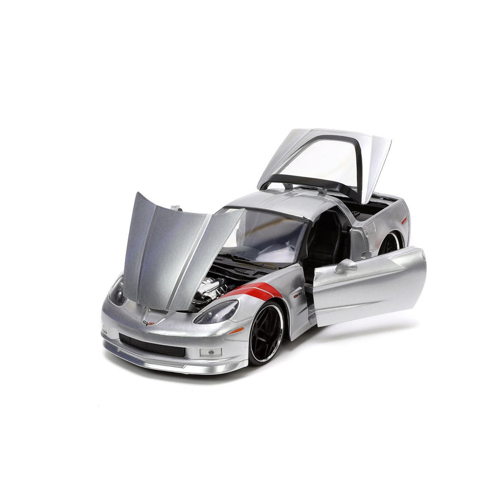 Bigtime Muscle 2006 Chevrolet Corvette Z06 Candy Silver 1:24 Scale Die-Cast Metal Vehicle