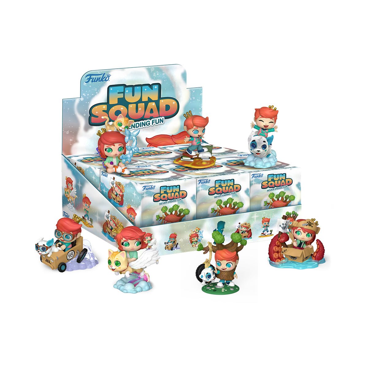 Funko Fun Squad Never Ending Fun Premium Vinyl Figure Display Case of 6