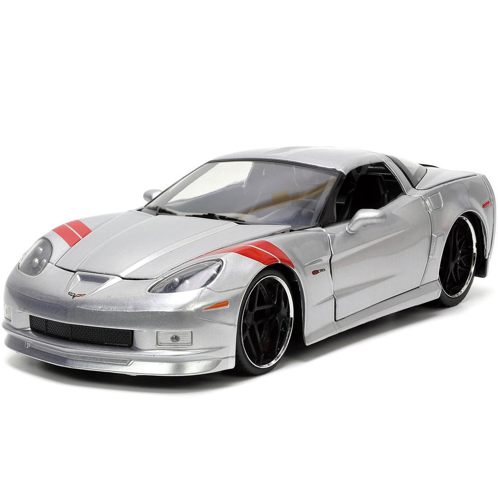 Bigtime Muscle 2006 Chevrolet Corvette Z06 Candy Silver 1:24 Scale Die-Cast Metal Vehicle