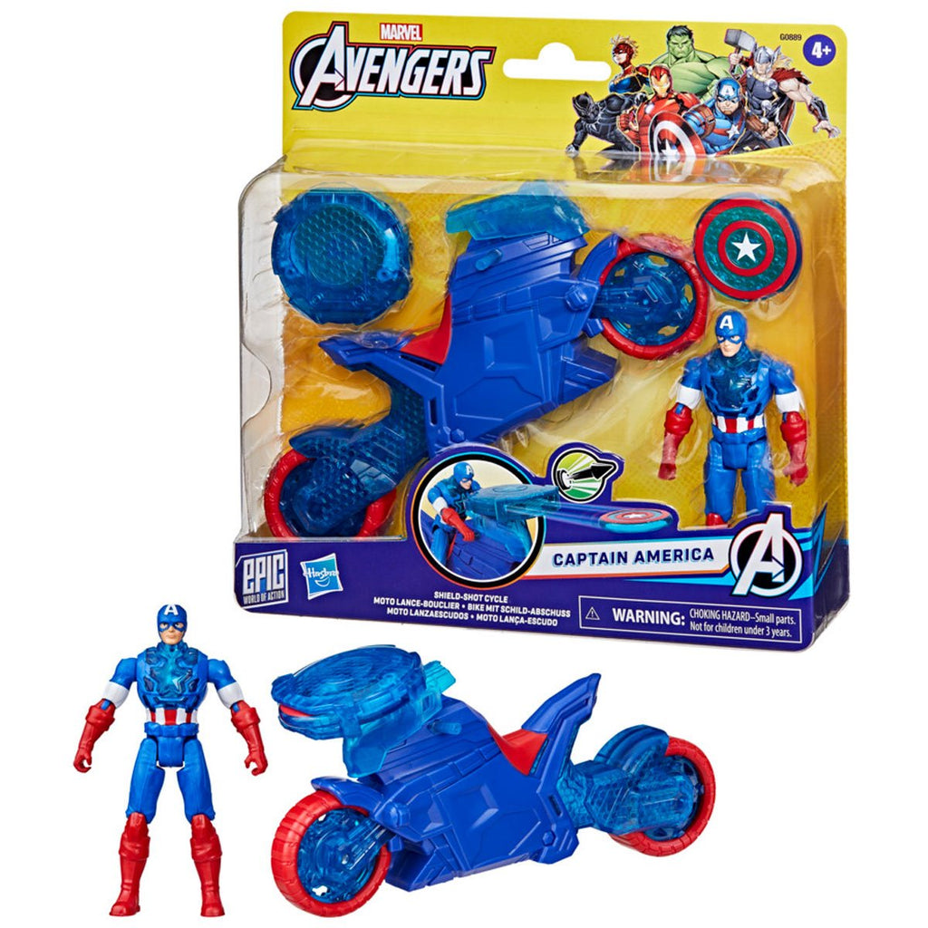 Avengers Epic World of Action Captain America Shield-Shot Cycle Vehicle