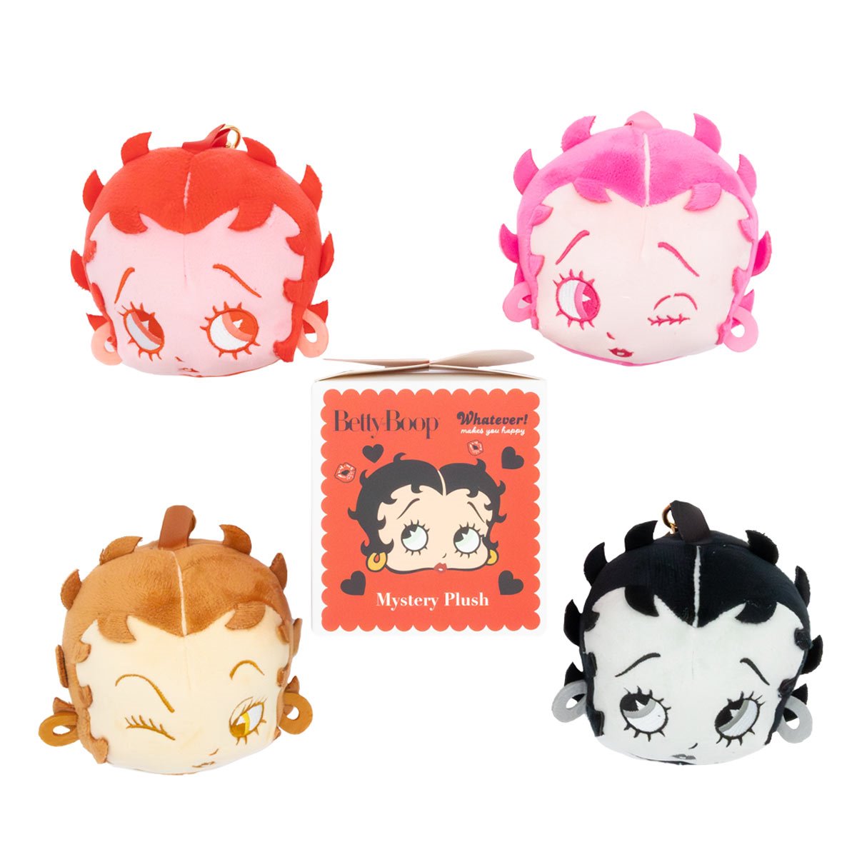 Betty Boop Mystery Blind-Box Plush Head Bag Charms Case of 8