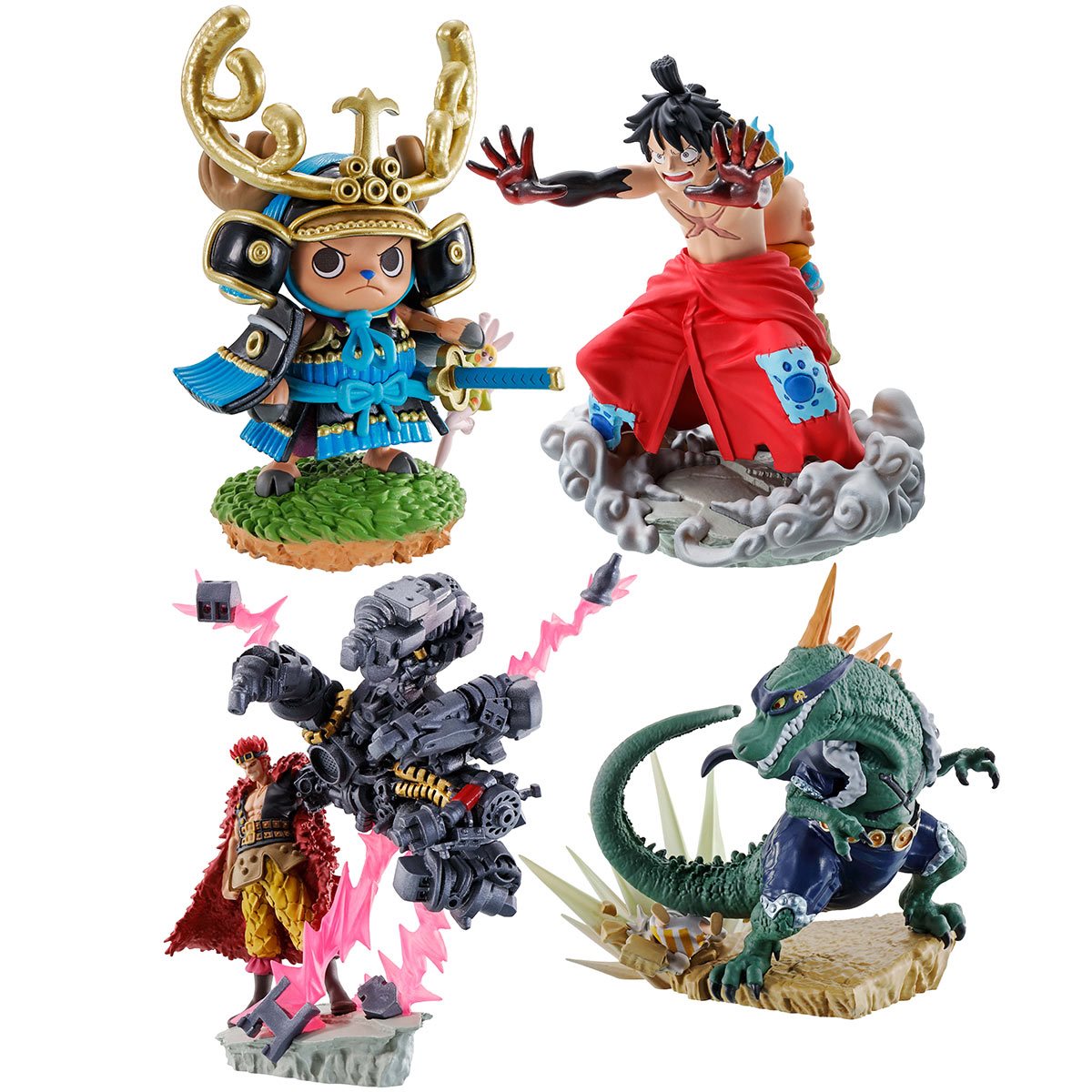 One Piece Wanokuni Logbox Re Birth Vol. 2 Petitrama Mini-Figure 4-Pack Display - Reissue
