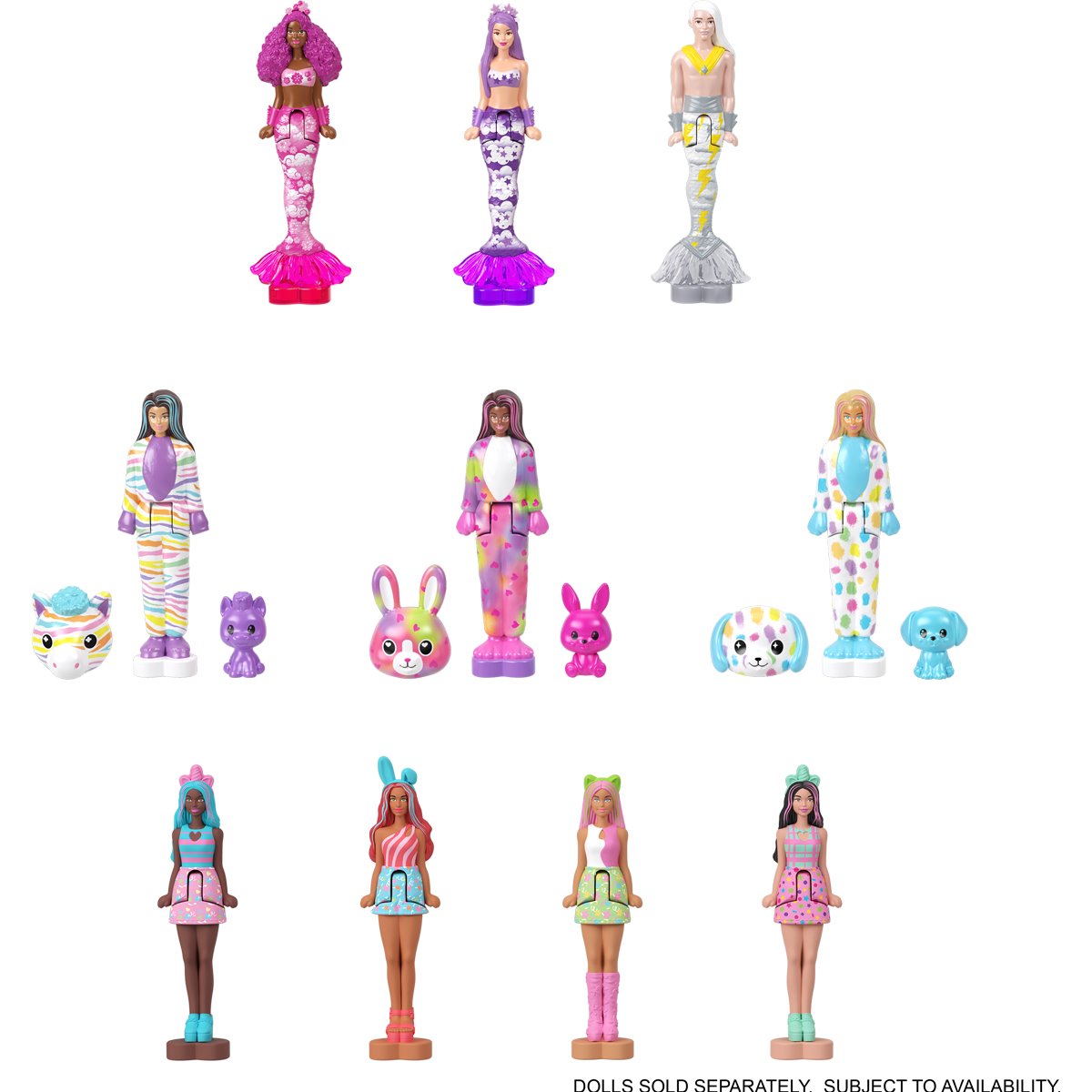 Mini BarbieLand Color Reveal Mermaid Series 3 Doll Case of 16