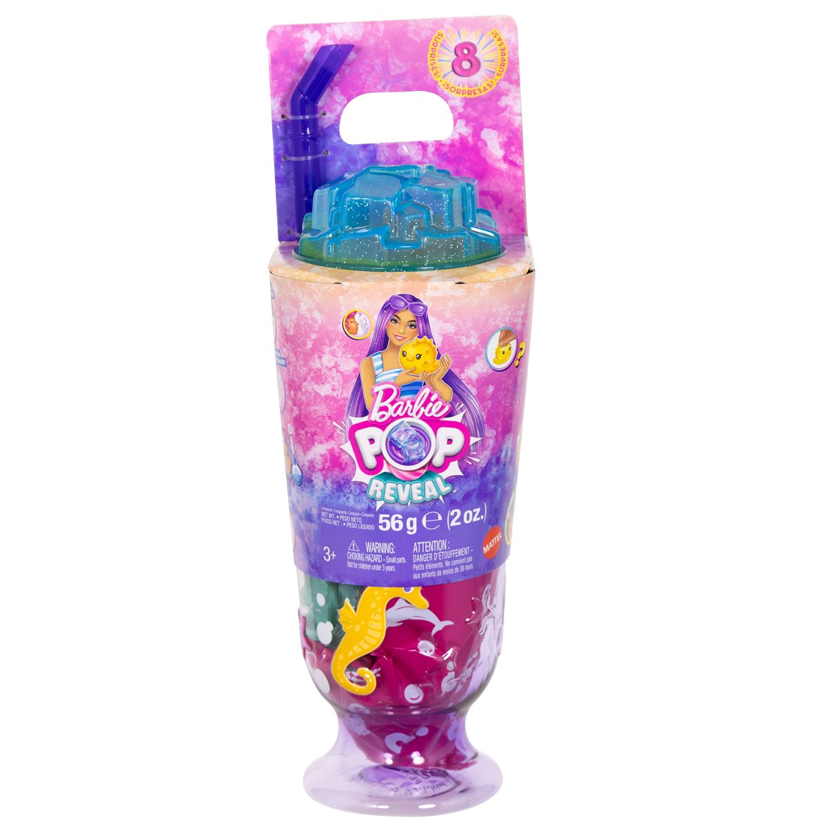 Barbie Pop Reveal Sea Slushy Series Seahorse Doll