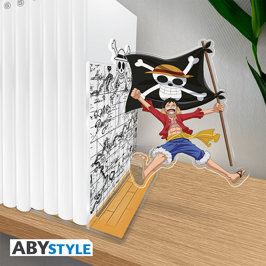 One Piece Luffy with his Flag Acryl Bookend