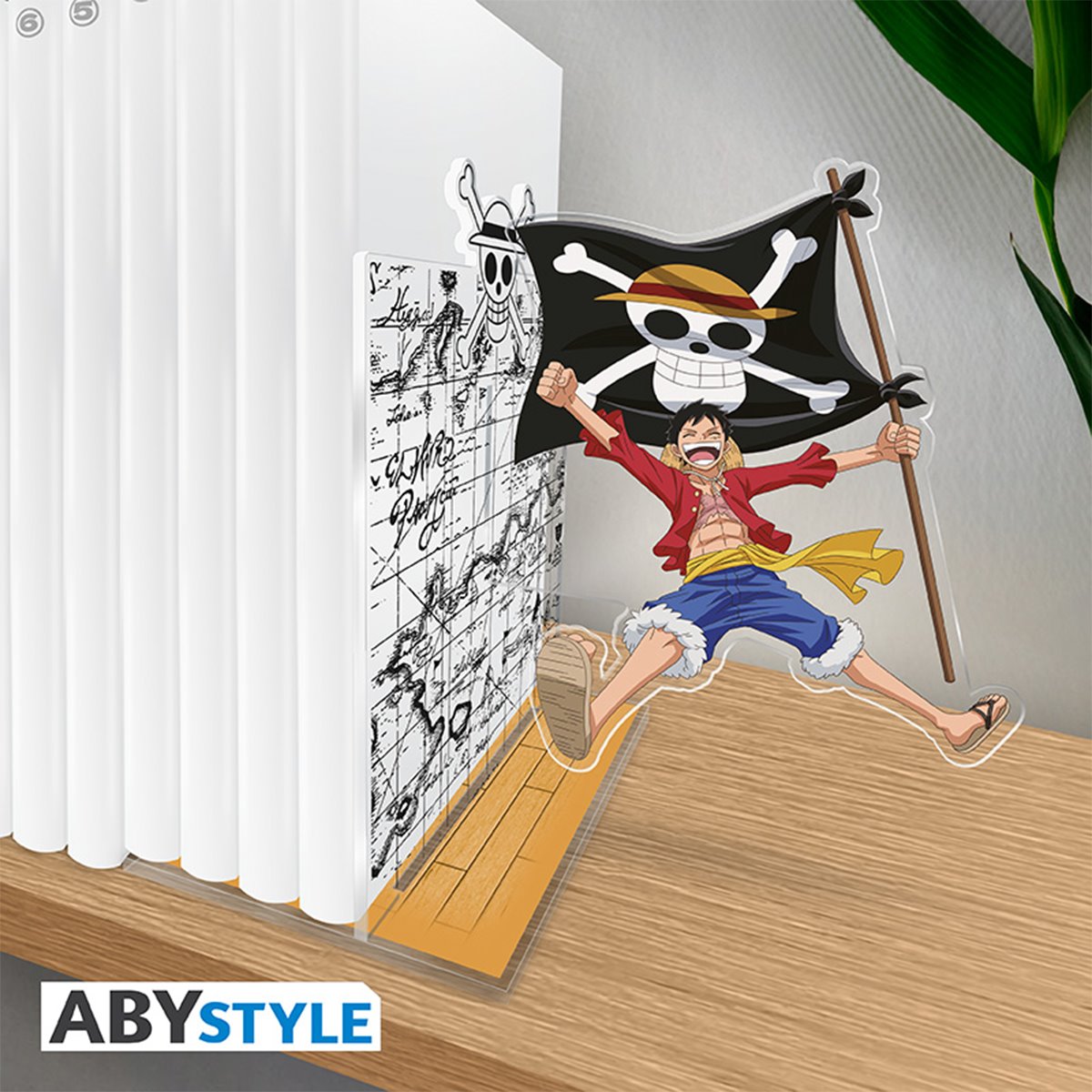 One Piece Luffy with his Flag Acryl Bookend