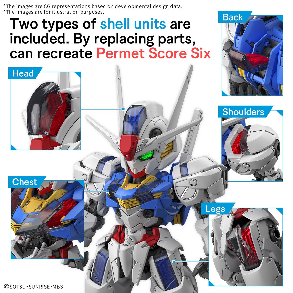 Mobile Suit Gundam: The Witch from Mercury Gundam Aerial Master Grade SD MGSD Model Kit
