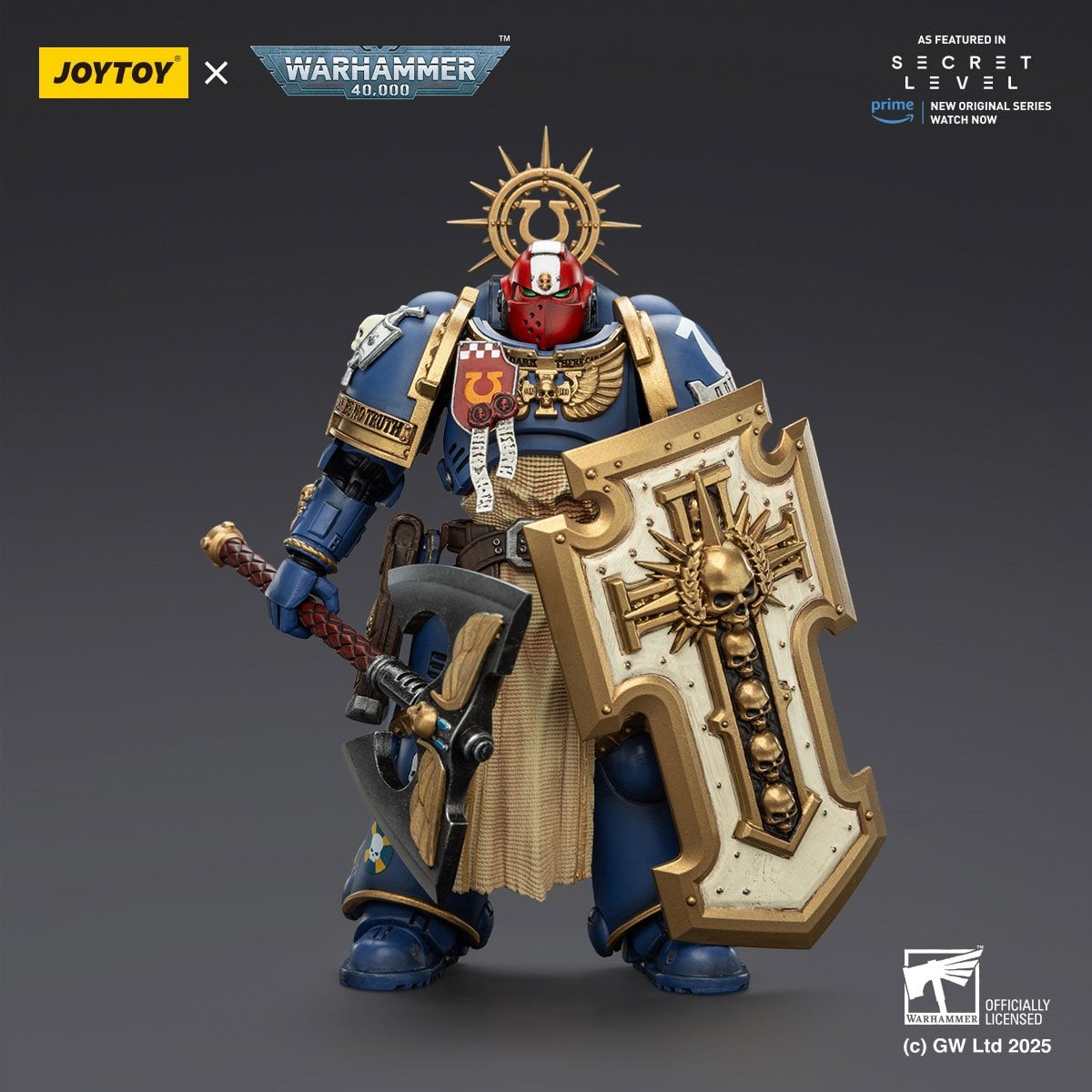 Joy Toy Warhammer 40,000 Ultramarines Metaurus with Power Axe, Stormshield and Plasma Pistol 1:18 Scale Action Figure