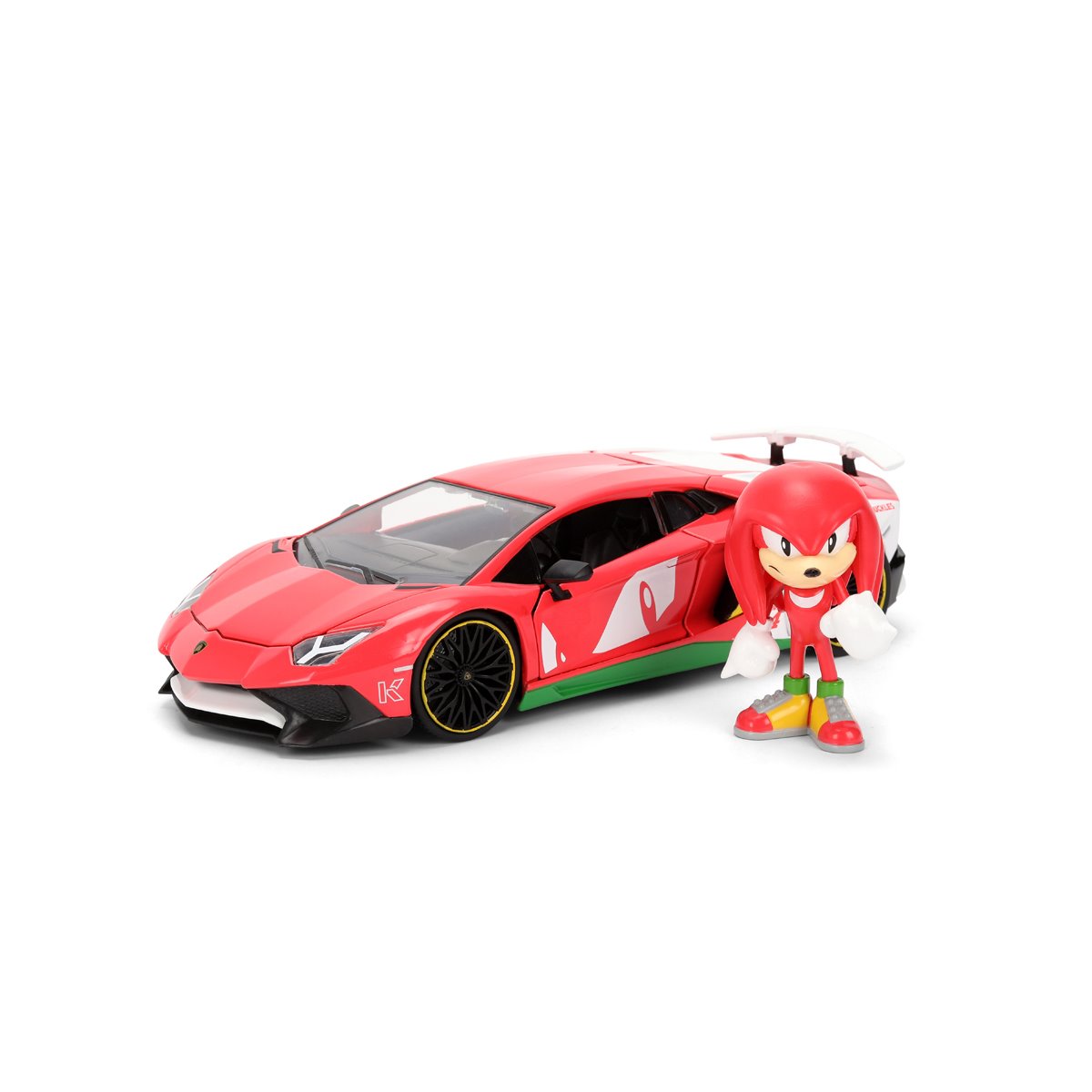 Hollywood Rides Sonic the Hedgehog Classic Lamborghini Aventador SV 1:24 Scale Die-Cast Metal Vehicle & Knuckles Figure