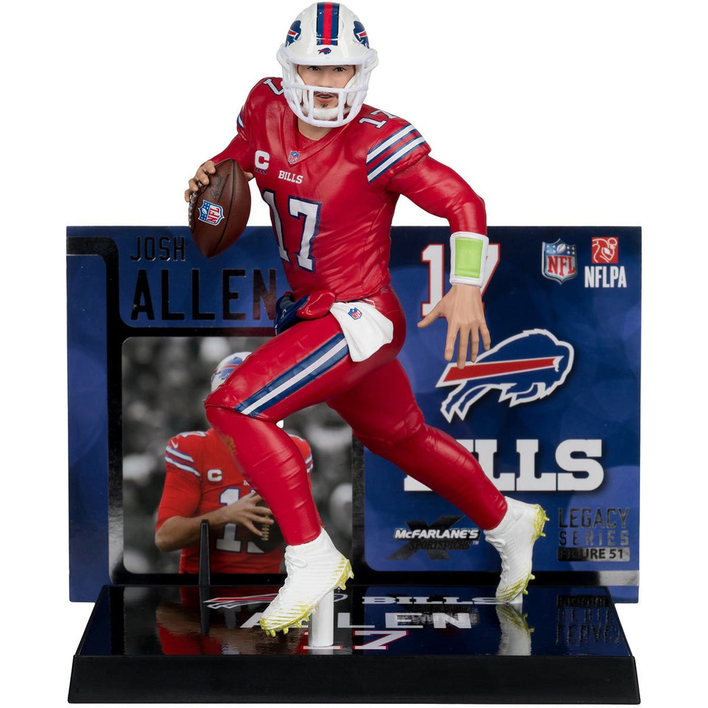 NFL SportsPicks 2025 Buffalo Bills Josh Allen Red Color Rush Jersey 7-Inch Posed Figure