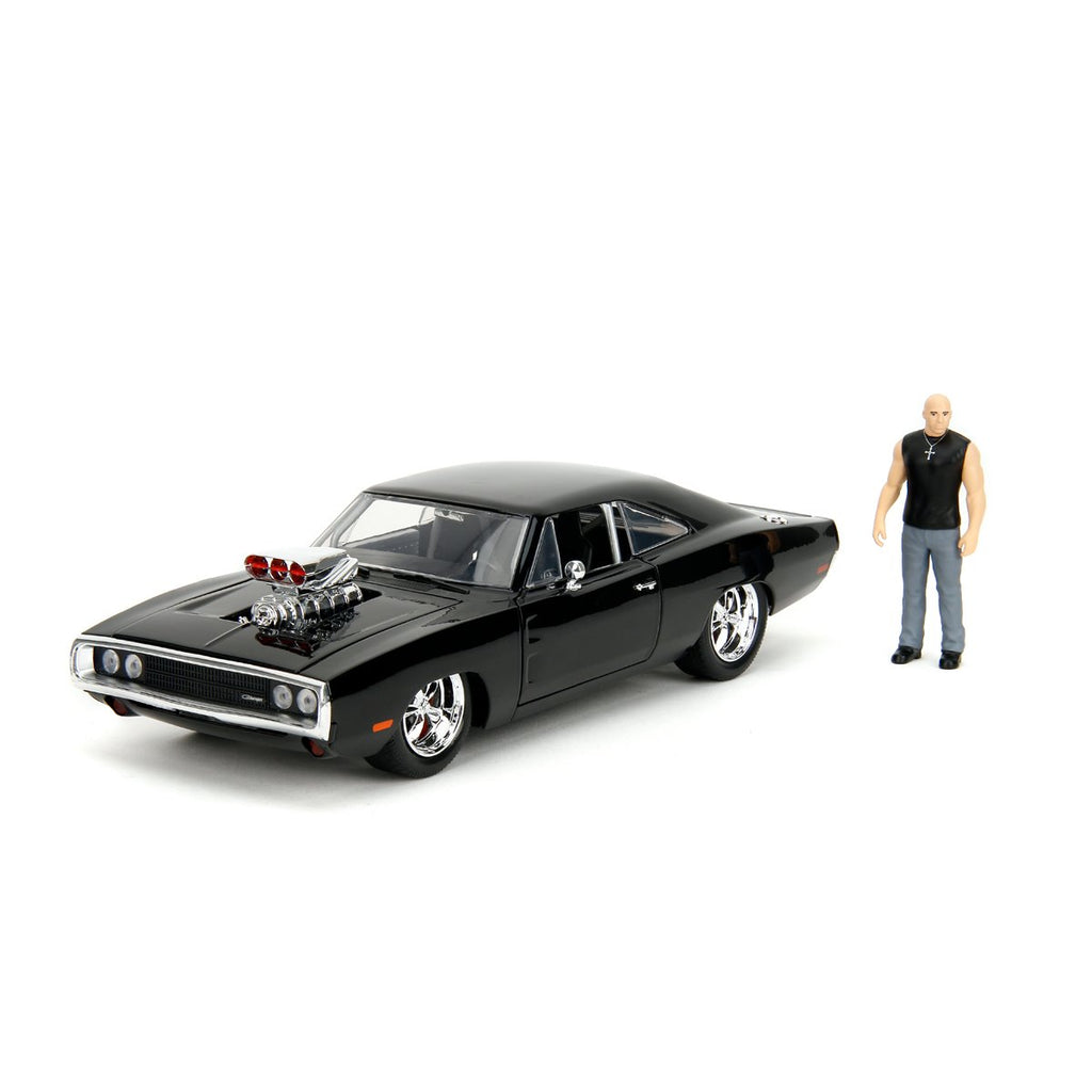 Hollywood Rides Fast and the Furious Dodge Charger R/T 1:24 Scale Die-Cast Metal Vehicle with Dom Figure