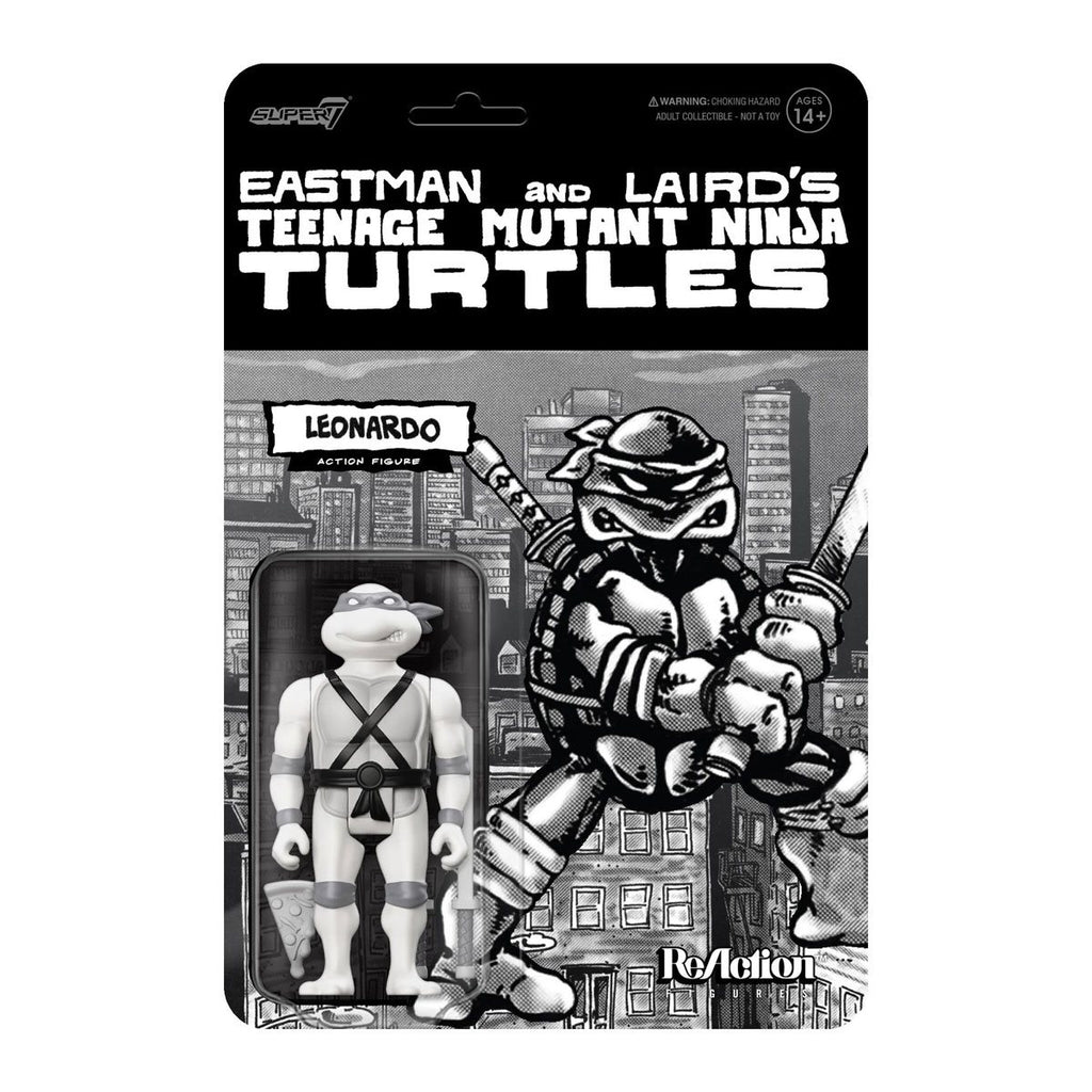 Teenage Mutant Ninja Turtles Comic Grayscale Leonardo 3 3/4-Inch ReAction Figure