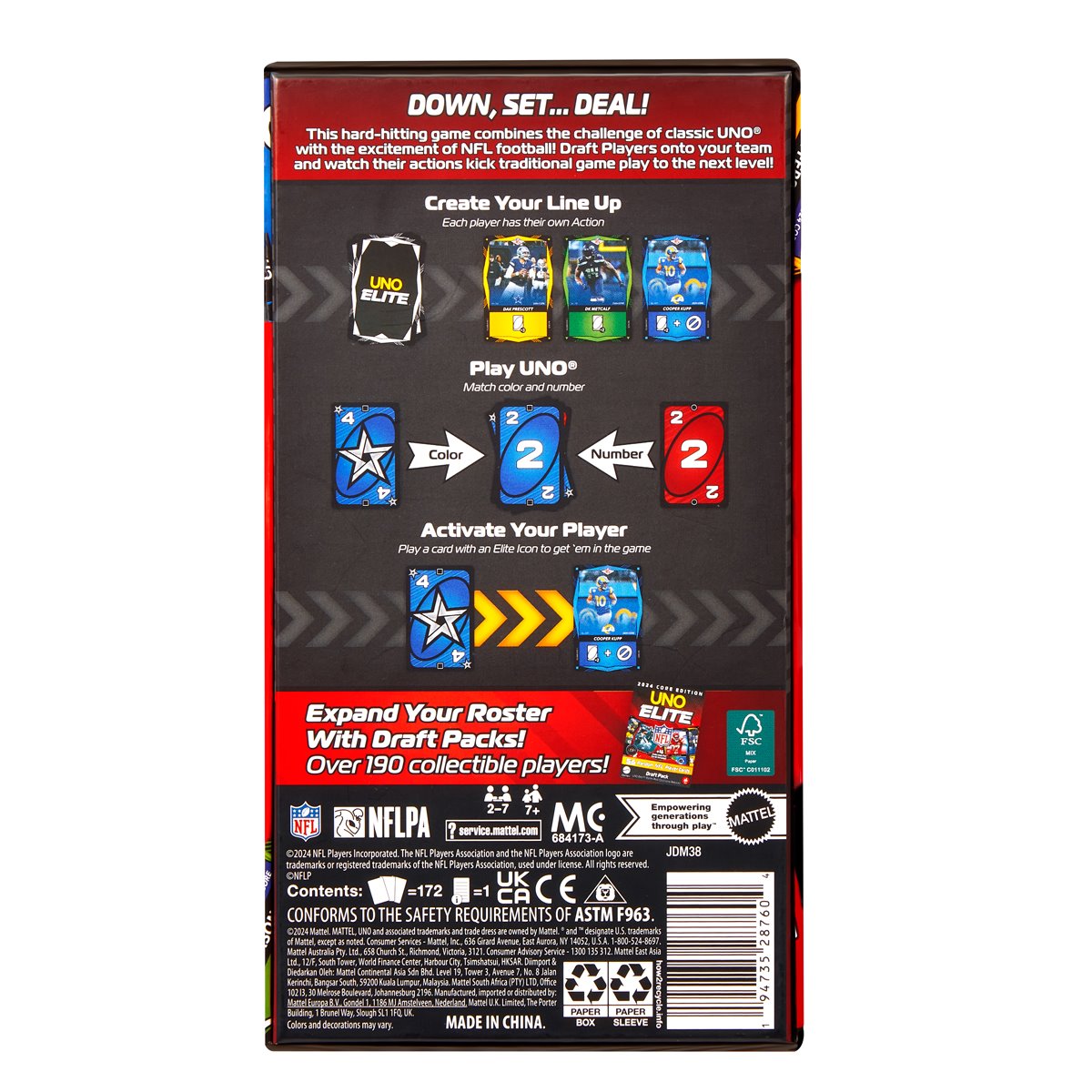UNO Elite NFL 2024 Core Edition Card Game