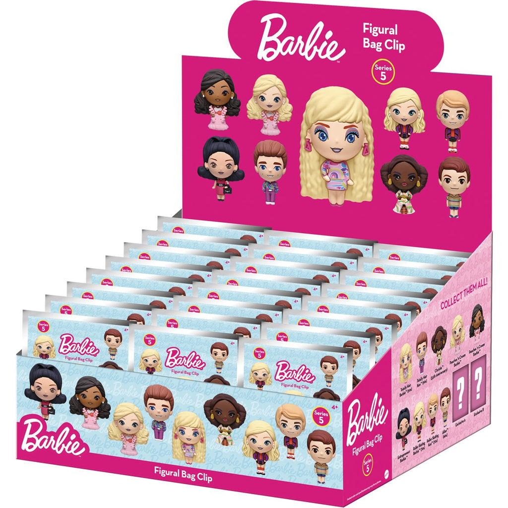 Barbie Series 5 3D Foam Bag Clip Random 6-Pack