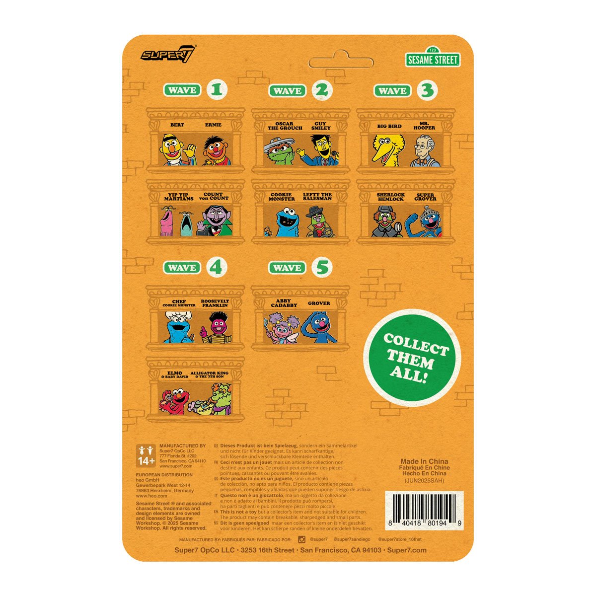 Sesame Street Grover 3 3/4-Inch ReAction Figure