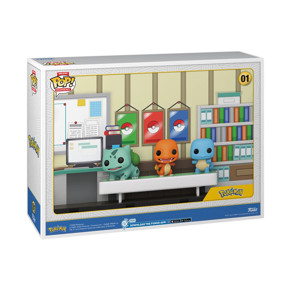 Pokemon Bulbasaur Charmander Squirtle Deluxe Funko Pop! Moment with Case #01