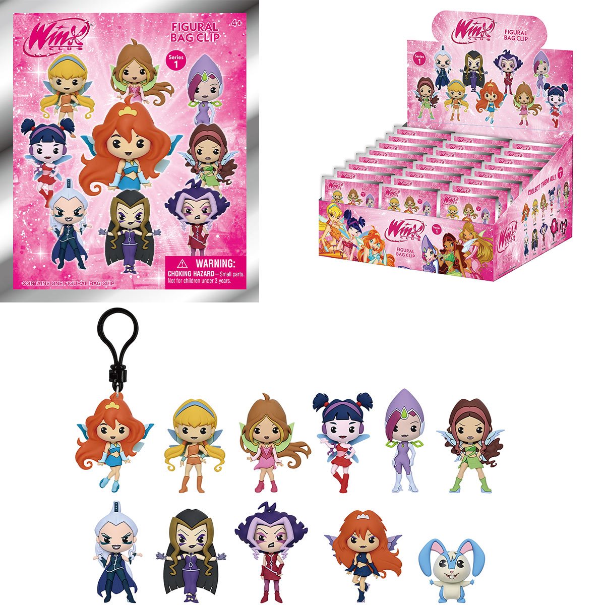Winx Club 3D Foam Bag Clip Random 6-Pack