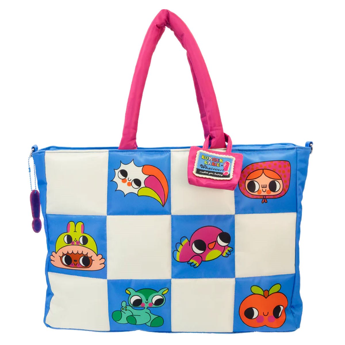 Burger Babie Padded Check Tote Bag