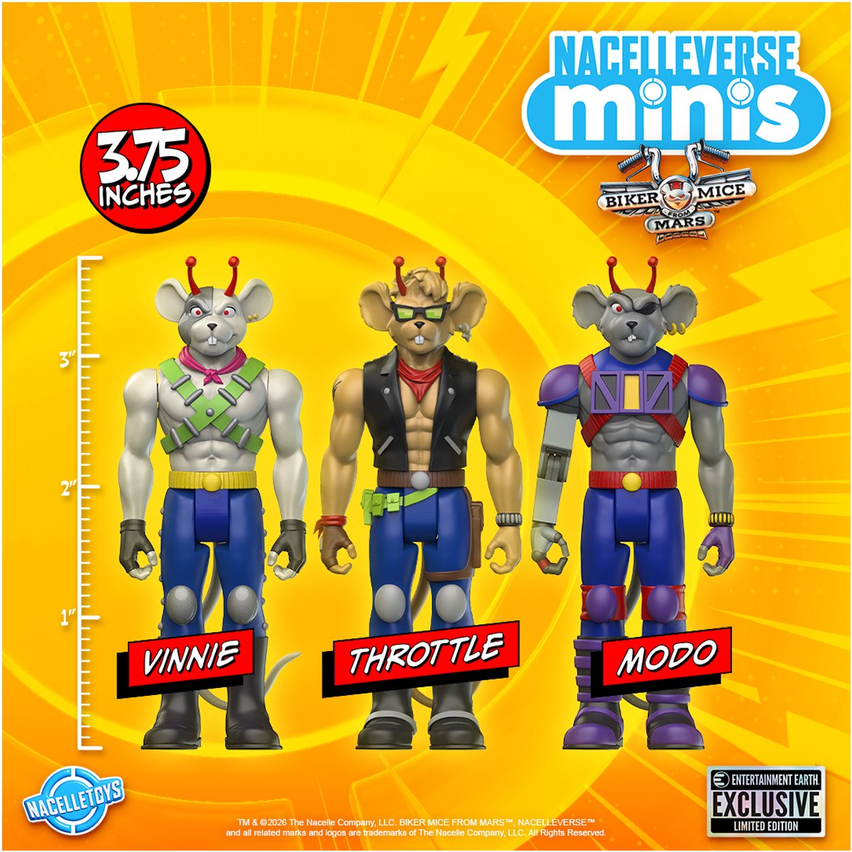 Biker Mice From Mars 3 3/4-Inch Action Figure 3-Pack - Entertainment Earth Exclusive