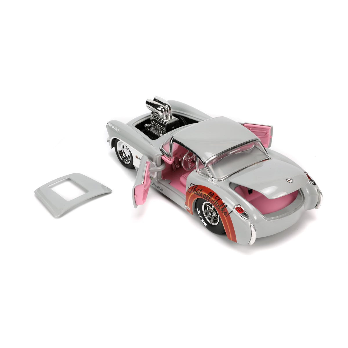 Looney Tunes Hollywood Rides 1956 Chevrolet Corvette with Bugs Bunny Figure