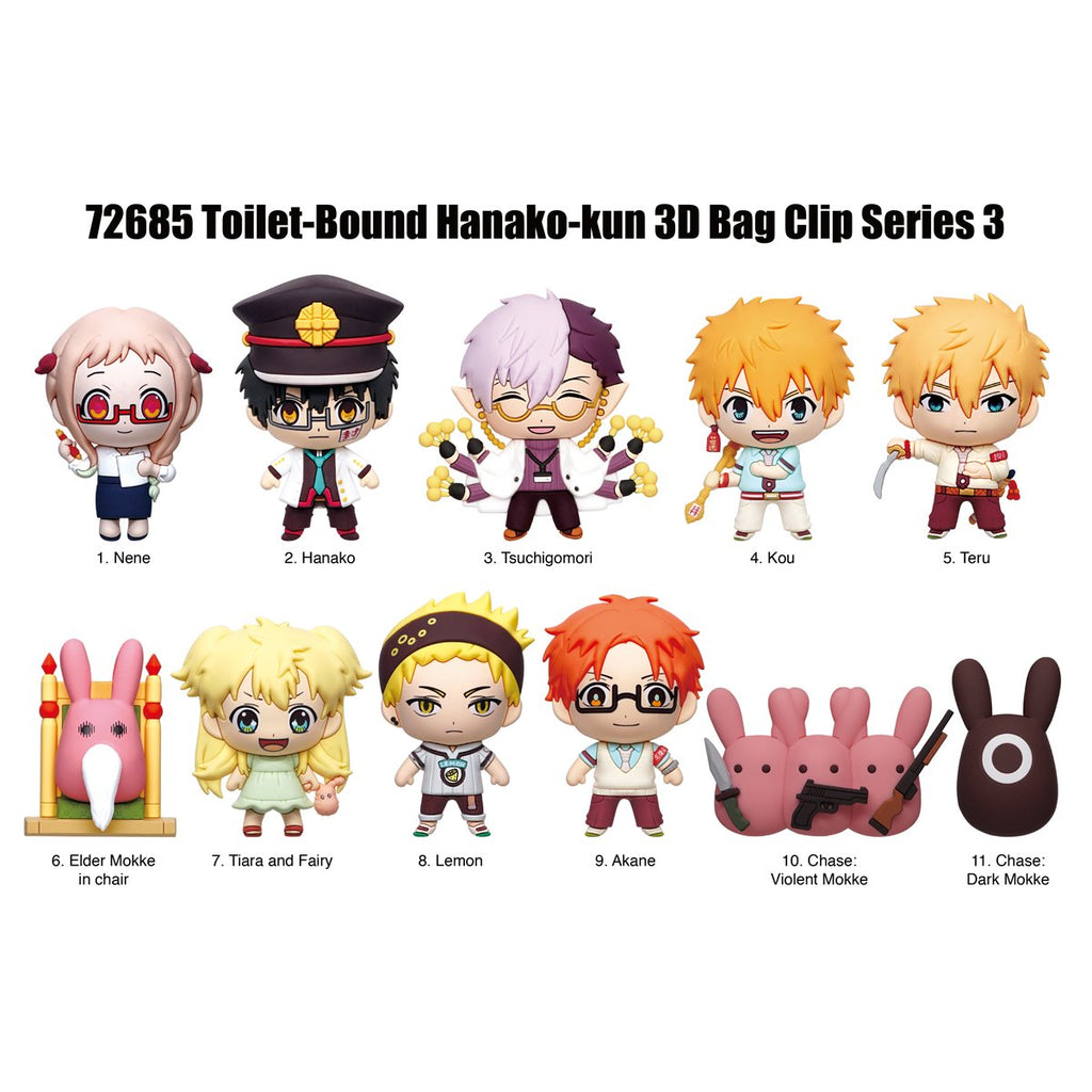 Toilet-Bound Hanako-kun Series 3 3D Foam Bag Clip Display Case of 24