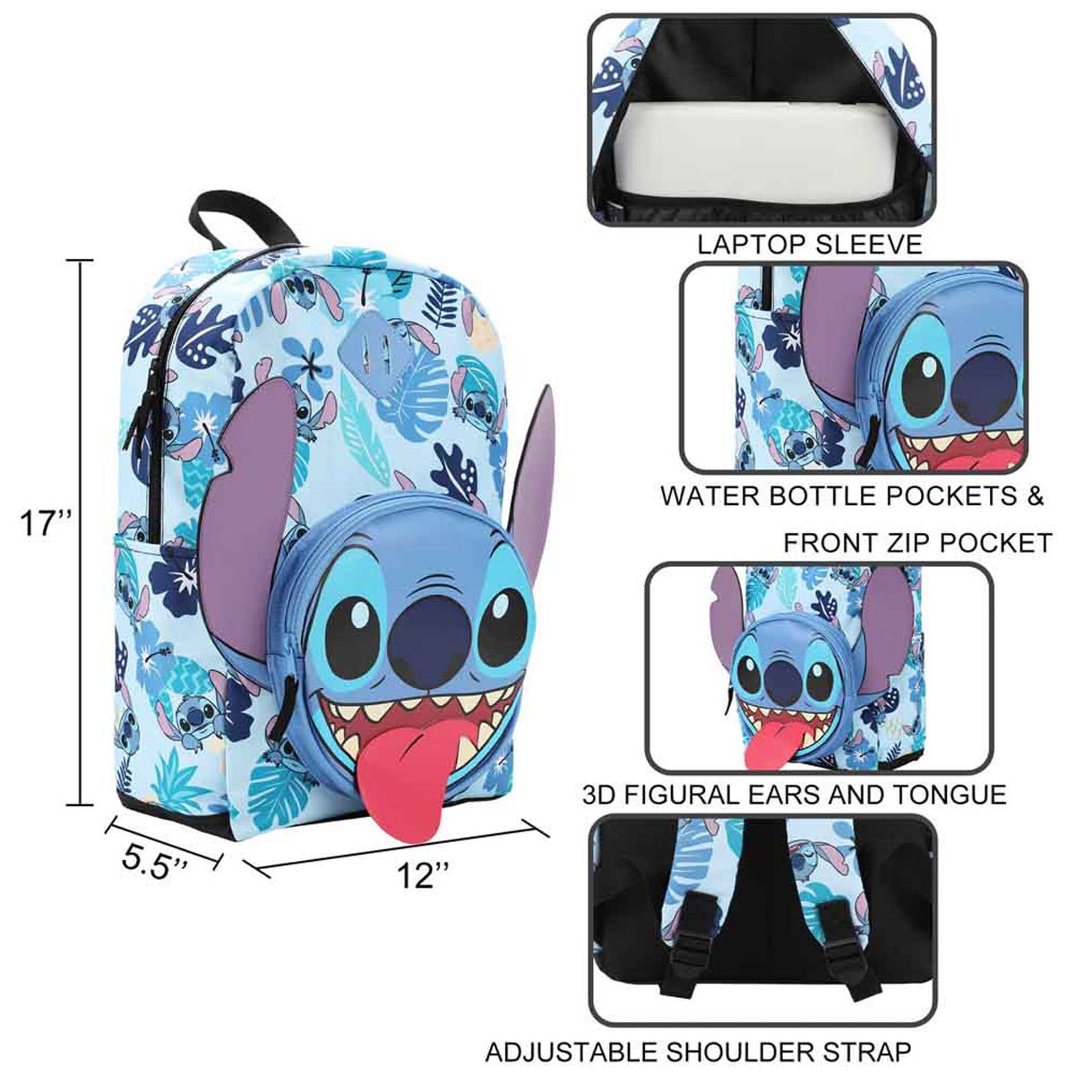 Lilo & Stitch Big Face Stitch 3D Backpack