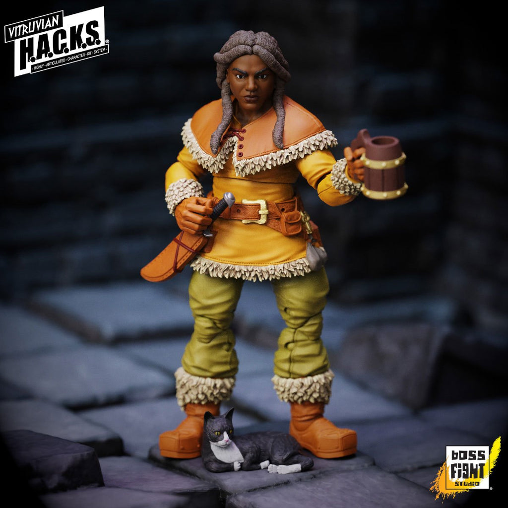 Vitruvian H.A.C.K.S. Fantasy Wave 8 Madame Ruskin Dwarf Tavern Keeper 1:18 Scale Action Figure