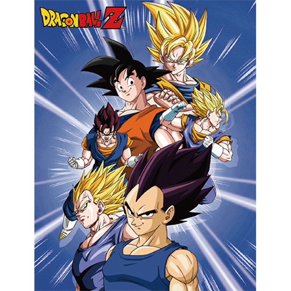 Dragon Ball Z Goku, Vegeta, and Vegito Sublimation Throw Blanket