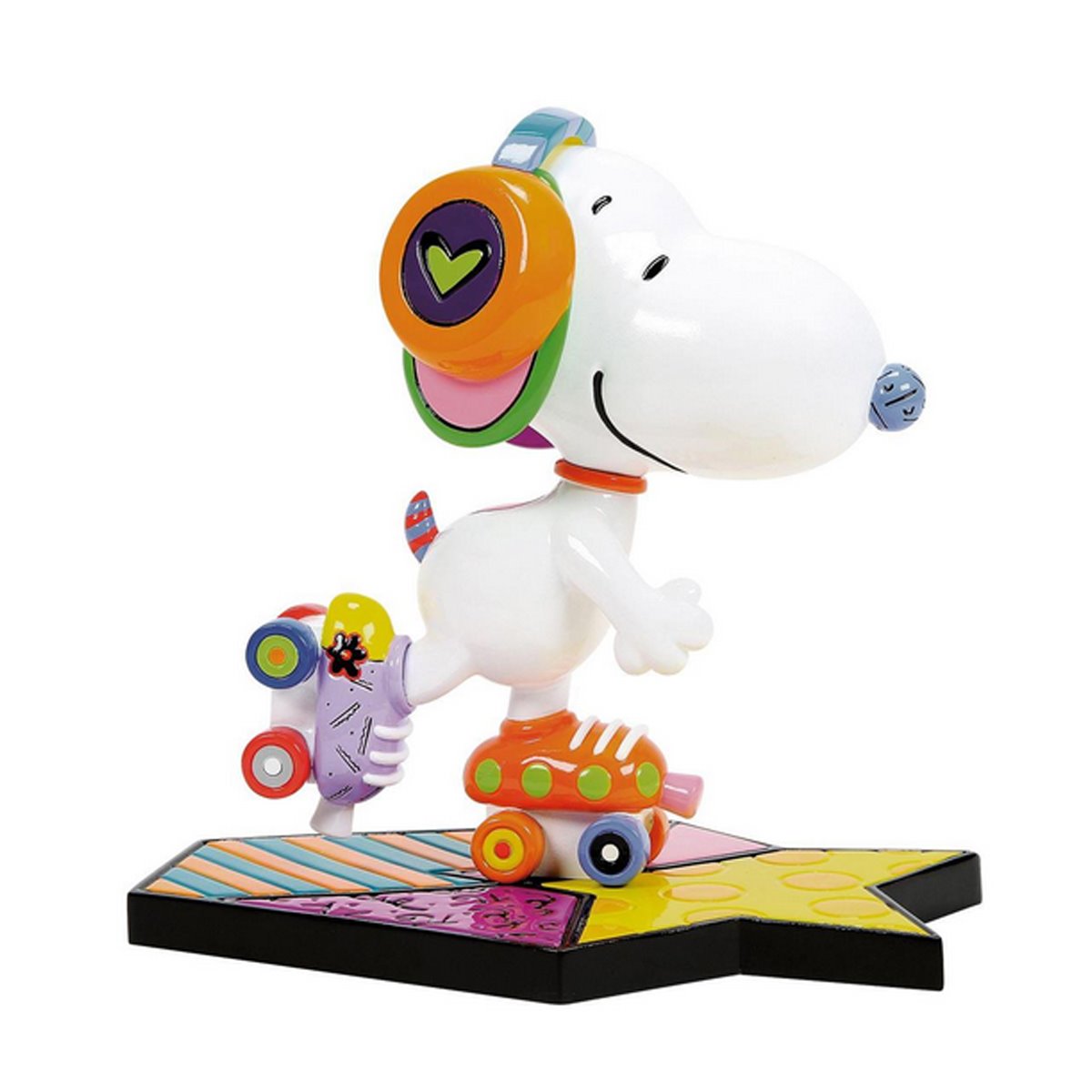 Peanuts Snoopy Roller Skate by Romero Britto Statue