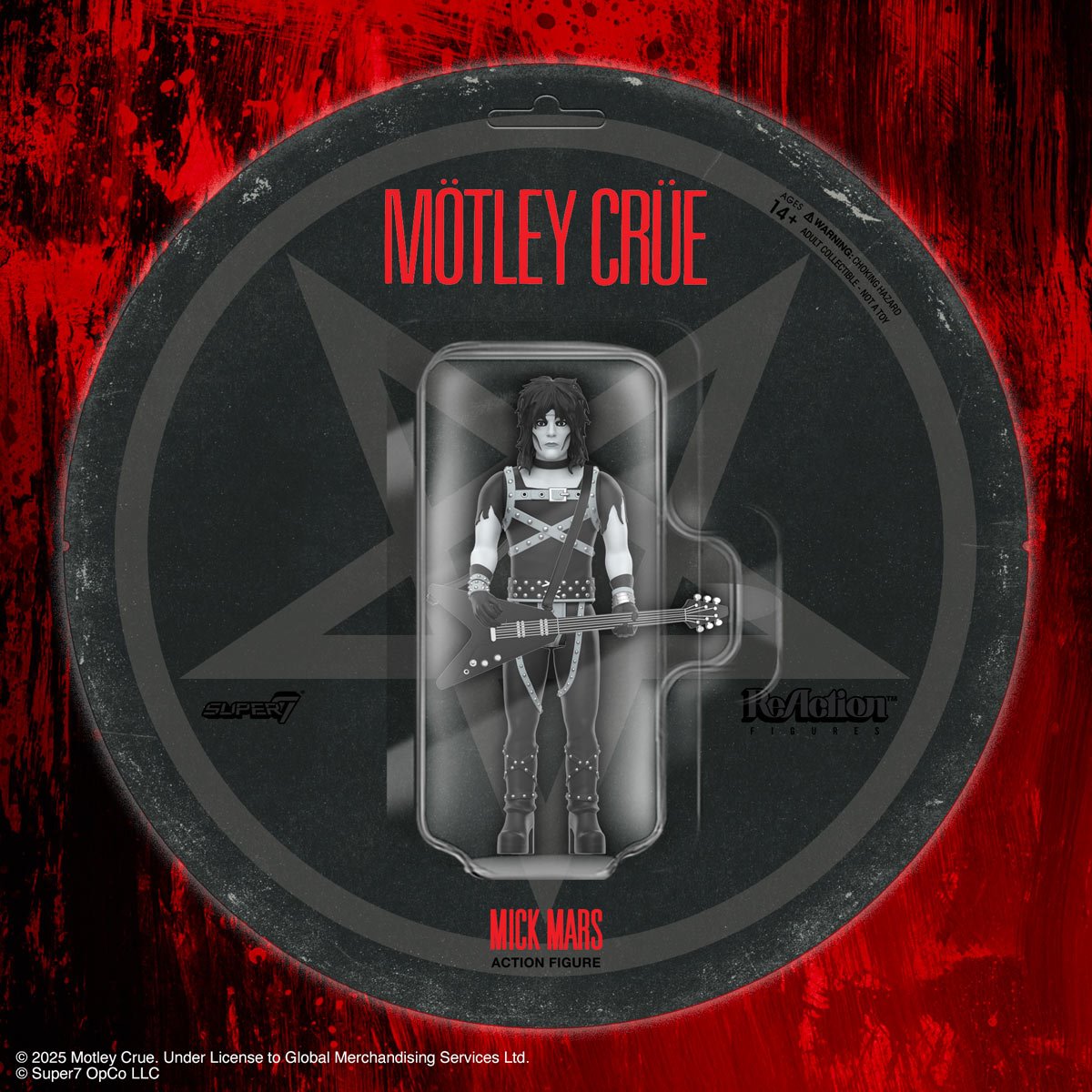 Motley Crue Mick Mars Black and White Shout at the Devil 3 3/4-Inch ReAction Figure