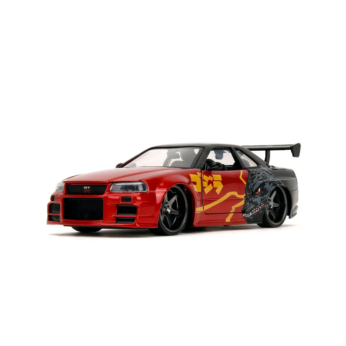 Hollywood Rides Godzilla 2002 Nissan Skyline GT-R R34 1:24 Scale Die-Cast Metal Vehicle