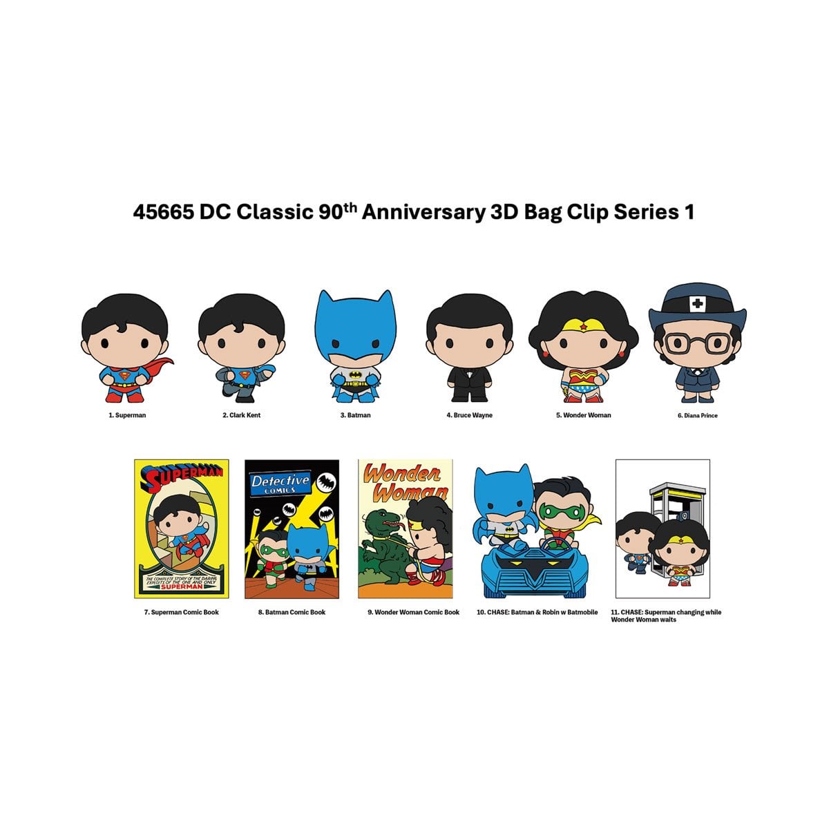 DC Classic Series 1 3D Foam Bag Clip Display Case of 24