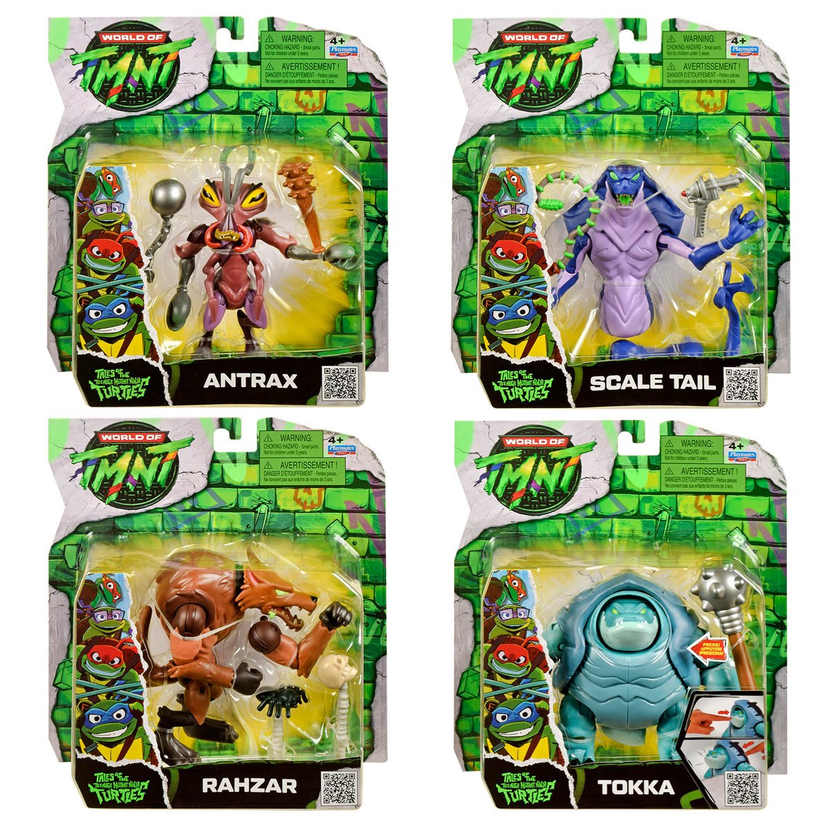 Tales of the Teenage Mutant Ninja Turtles Mutants Antrax Scale Tail Tokka Rahzar Action Figure 4-Pack