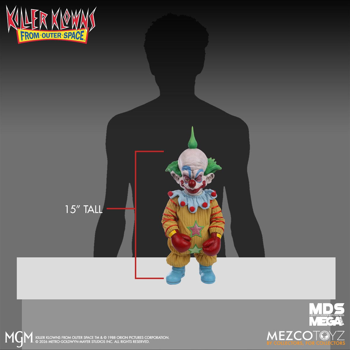 Killer Klowns From Outer Space Shorty with Sound Mezco Designer Series Mega-Scale 15-Inch Doll