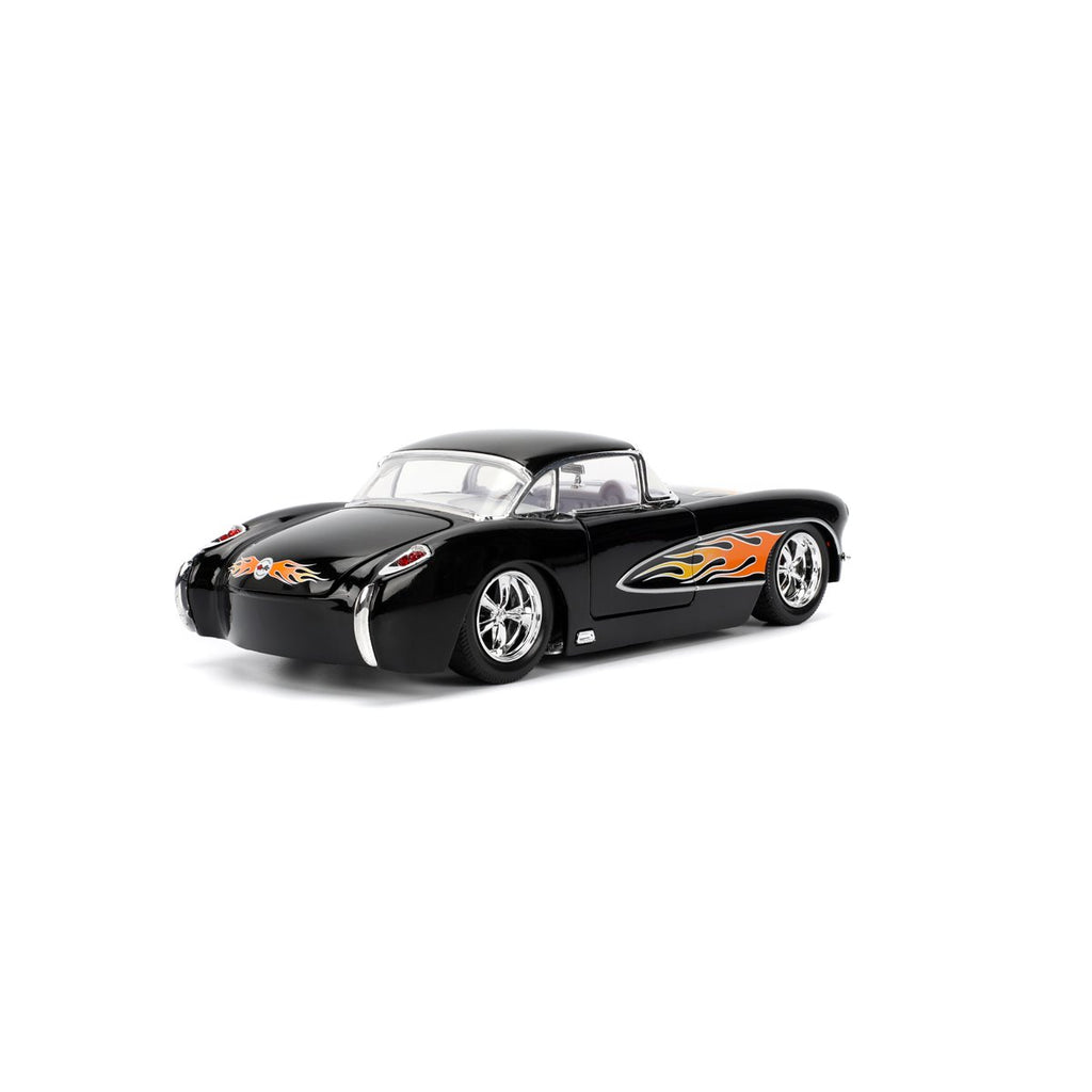 Bigtime Muscle 1957 Black Chevrolet Corvette 1:24 Scale Die-Cast Metal Vehicle
