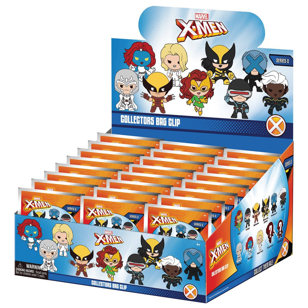 X-Men Classic Series 3 3D Foam Bag Clip Display Case of 24