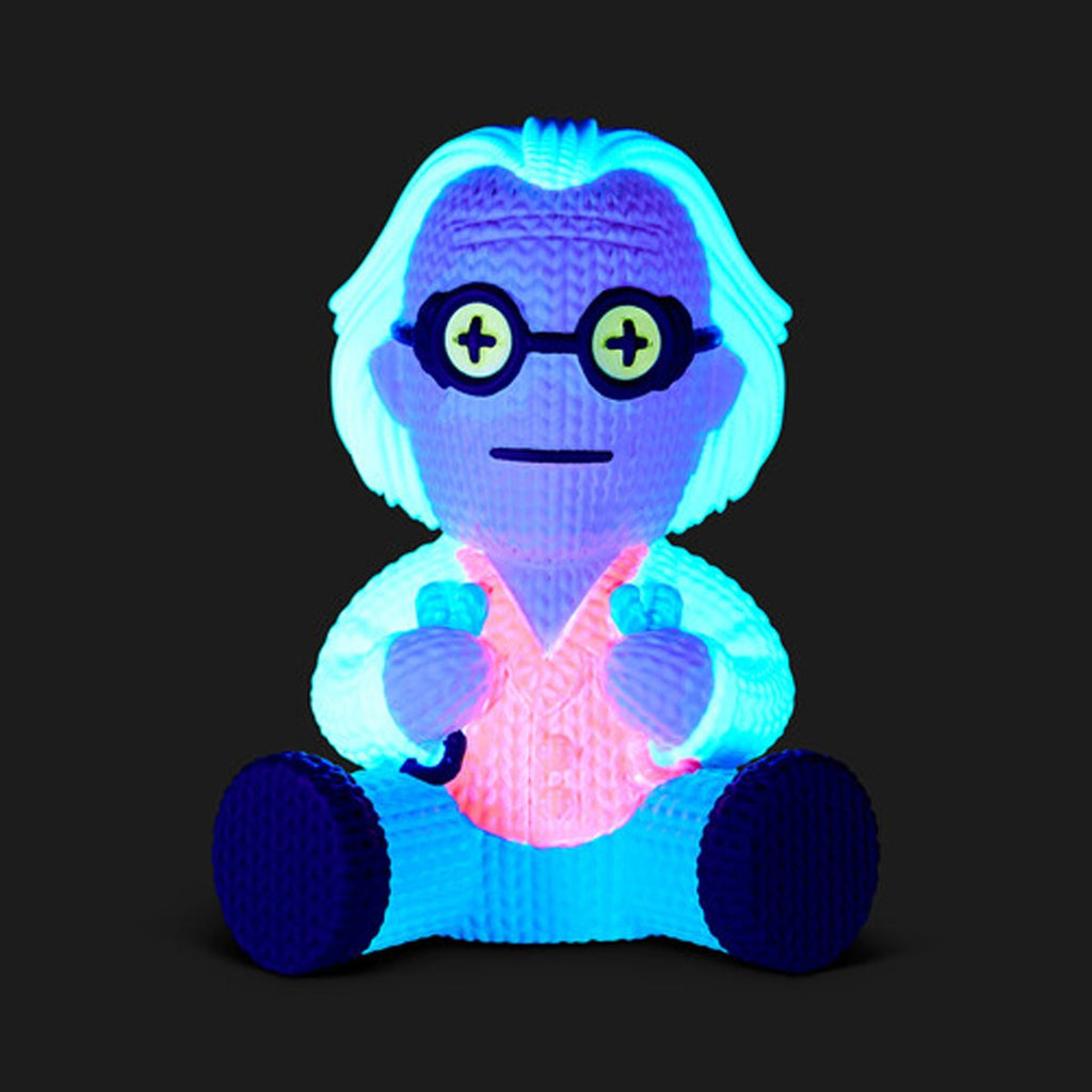 Back to the Future Dr. Emmett Brown with Jumper Cables #149 Limited Edition Blacklight Handmade By Robots Vinyl Figure