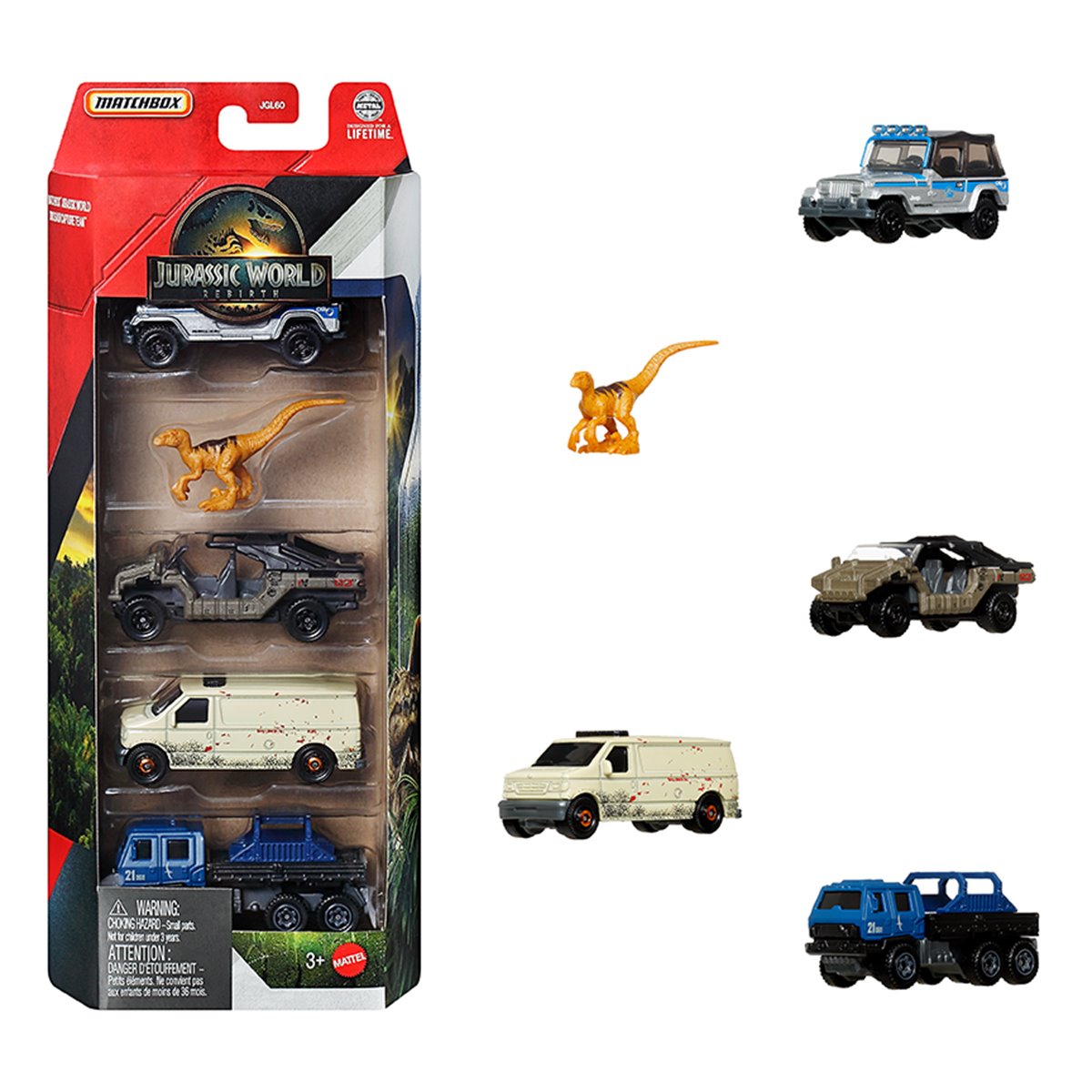 Matchbox Jurassic World 5-Pack 2025 Mix 1A Case of 12