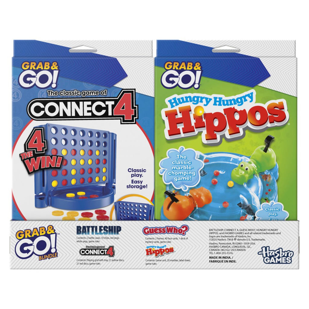 Hasbro Grab and Go! Bundle - 4 Pack of Travel Games