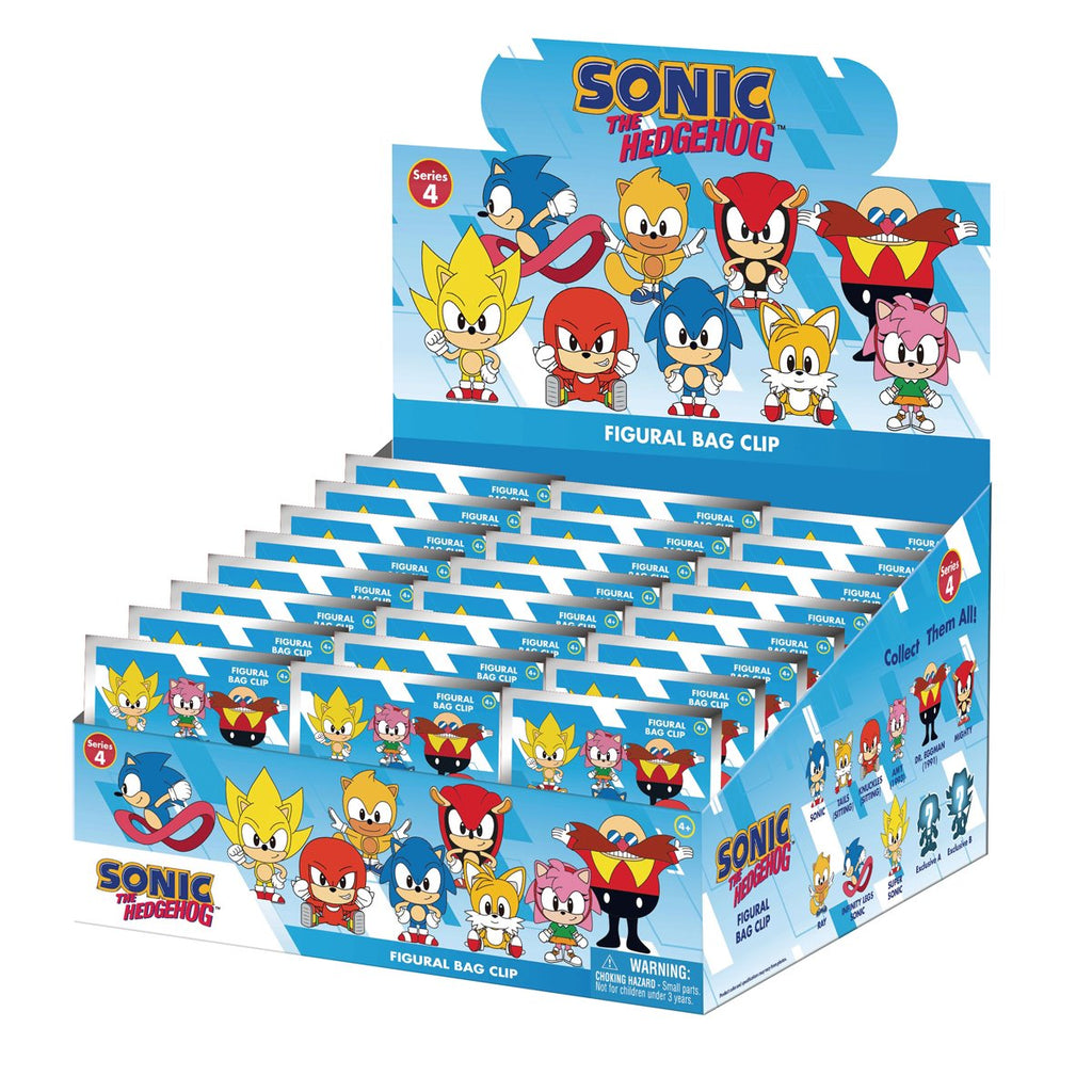 Sonic the Hedgehog Series 4 3D Foam Bag Clip Display Case of 24