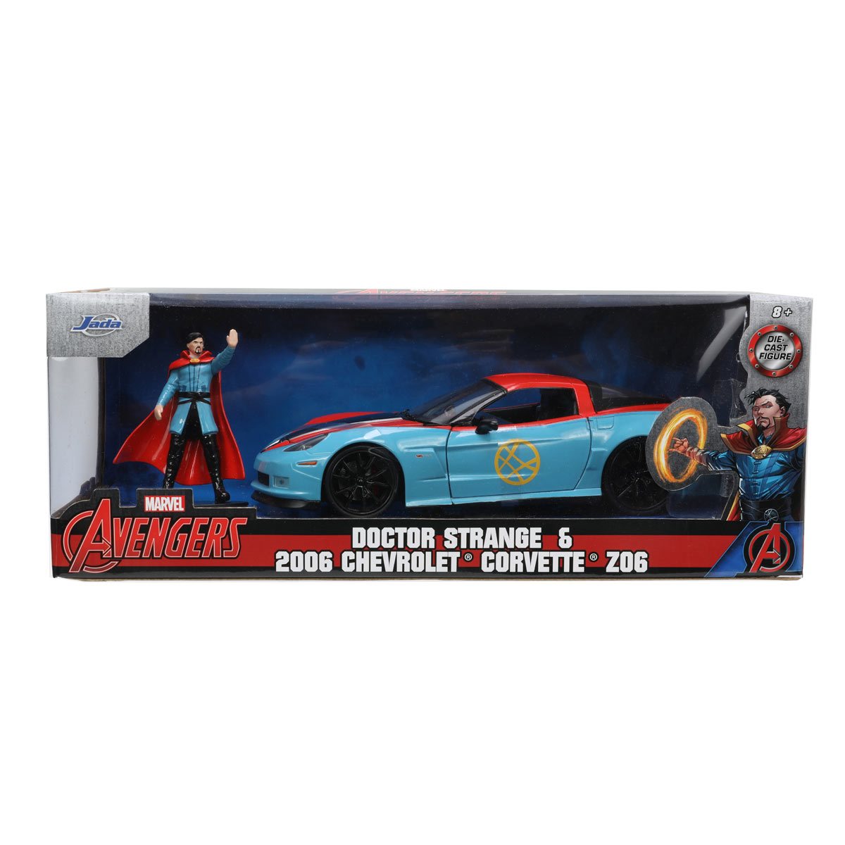 Avengers Doctor Strange Hollywood Rides 2006 Chevrolet Corvette Z06 1:24 Scale Die-Cast Metal Vehicle with Figure