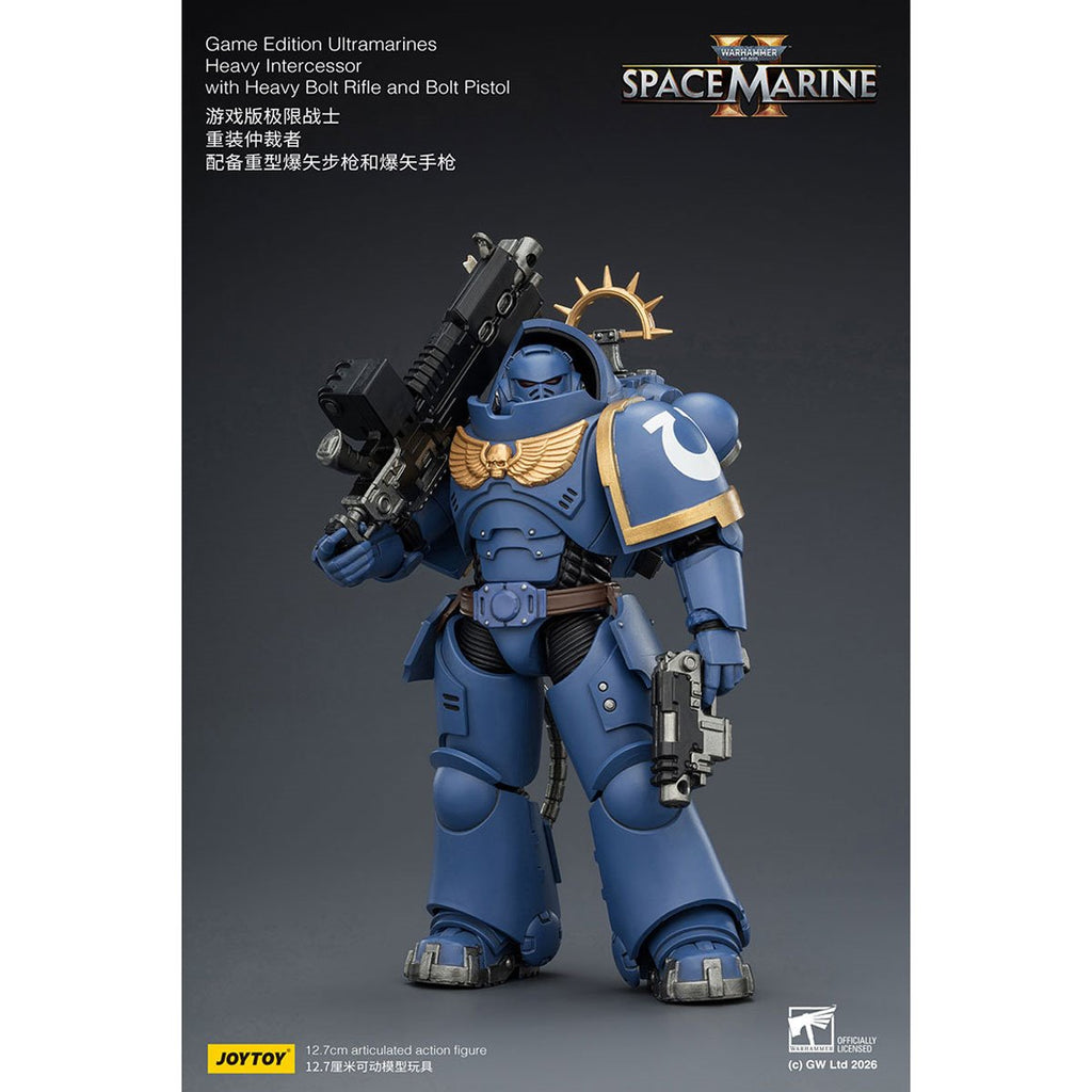 Joy Toy Warhammer 40K Space Marines Game Edition Ultramarines Intercessor Bolt Rifle & Pistol 1:18 Scale Action Figure