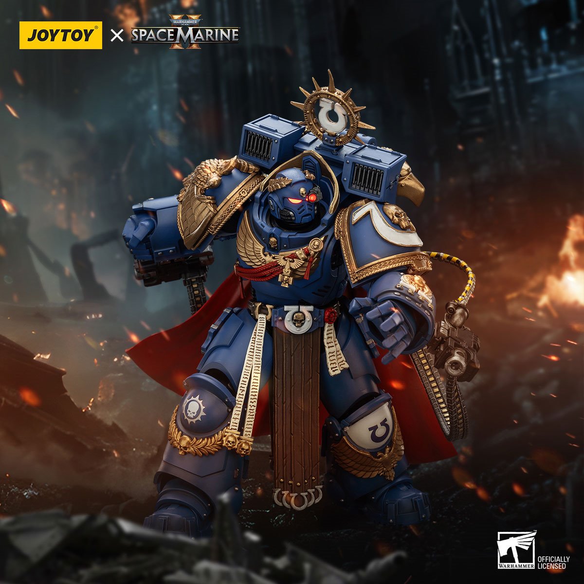 Joy Toy Warhammer Space Marine Ultramarines Marneus Calgar Chapter Master Version 2 1:18 Scale Action Figure