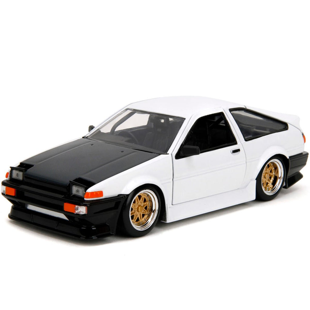 JDM Tuners 1986 AE86 Toyota Trueno White 1:24 Scale Die-Cast Metal Vehicle