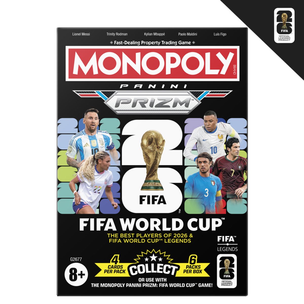 Monopoly Panini Prizm: FIFA World Cup Soccer Trading Cards Booster Box (6 packs per box)