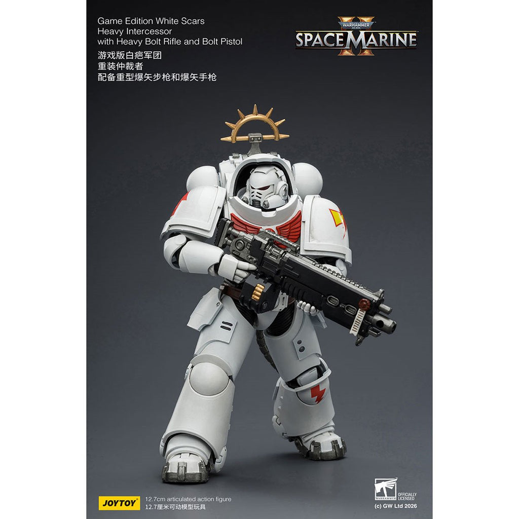 Joy Toy Warhammer 40,000 Space Marines Game Edition White Scars Intercessor Bolt Rifle & Pistol 1:18 Scale Action Figure