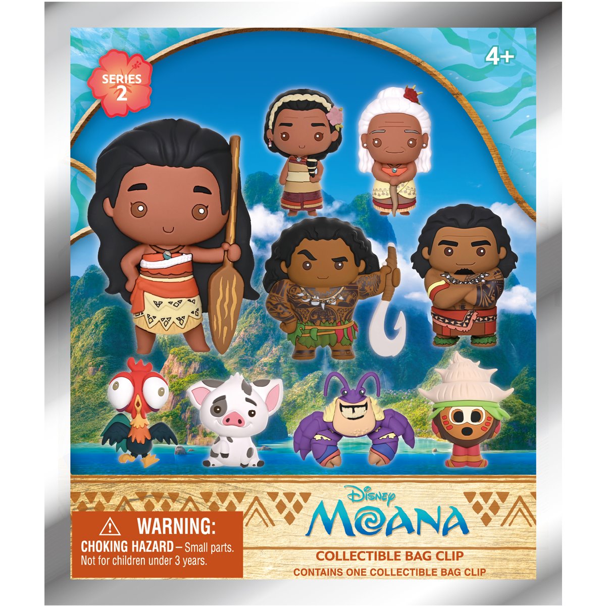 Moana Series 2 3D Foam Bag Clip Display Case of 24
