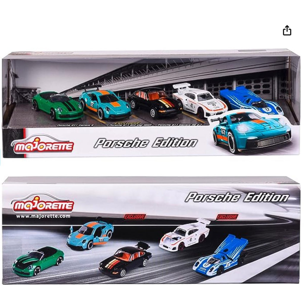 Majorette Porsche Edition 1:64 Scale Die-Cast Metal Vehicle 5-Pack
